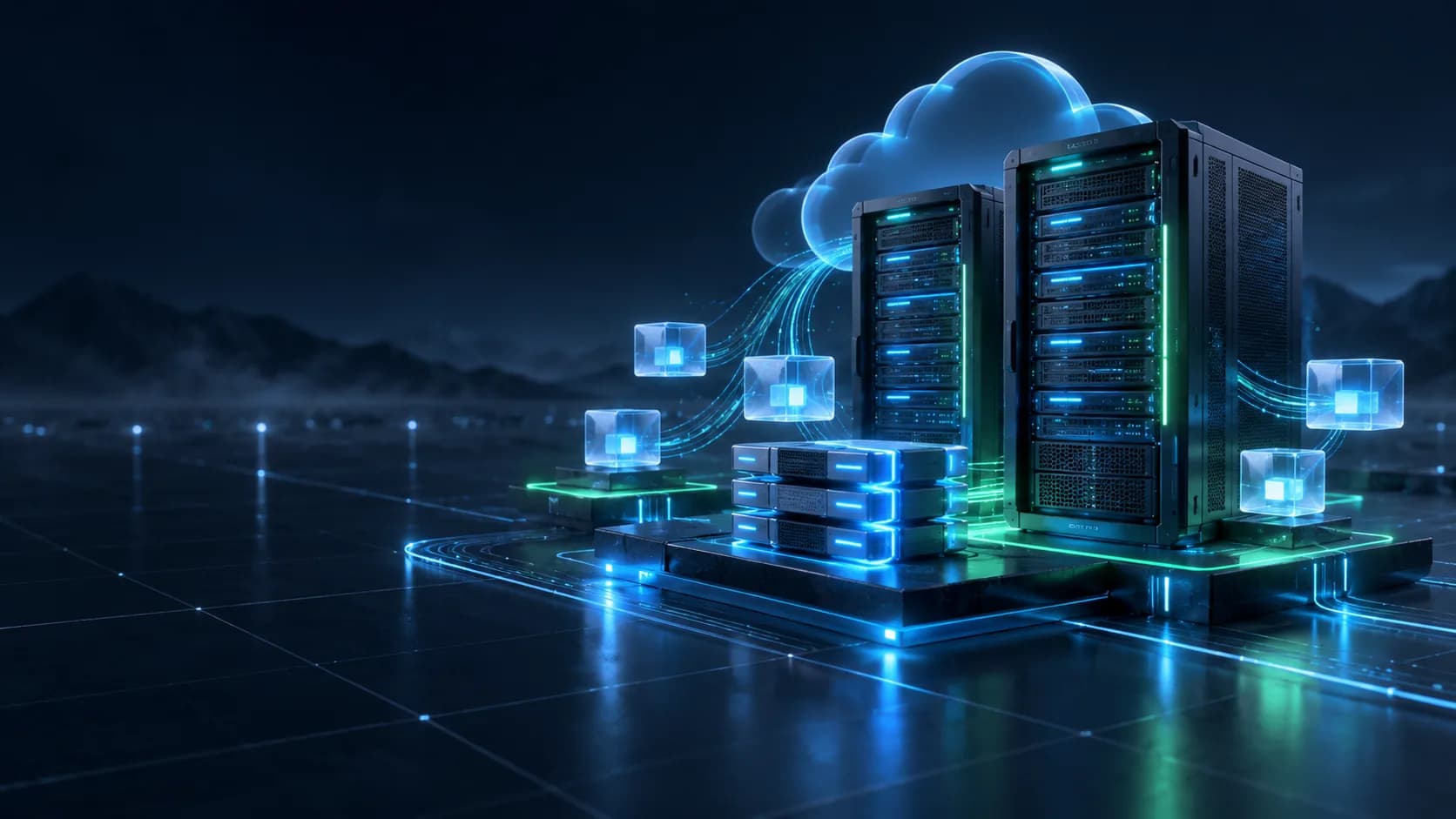 Hình minh họa máy chủ và tài nguyên Cloud VPS