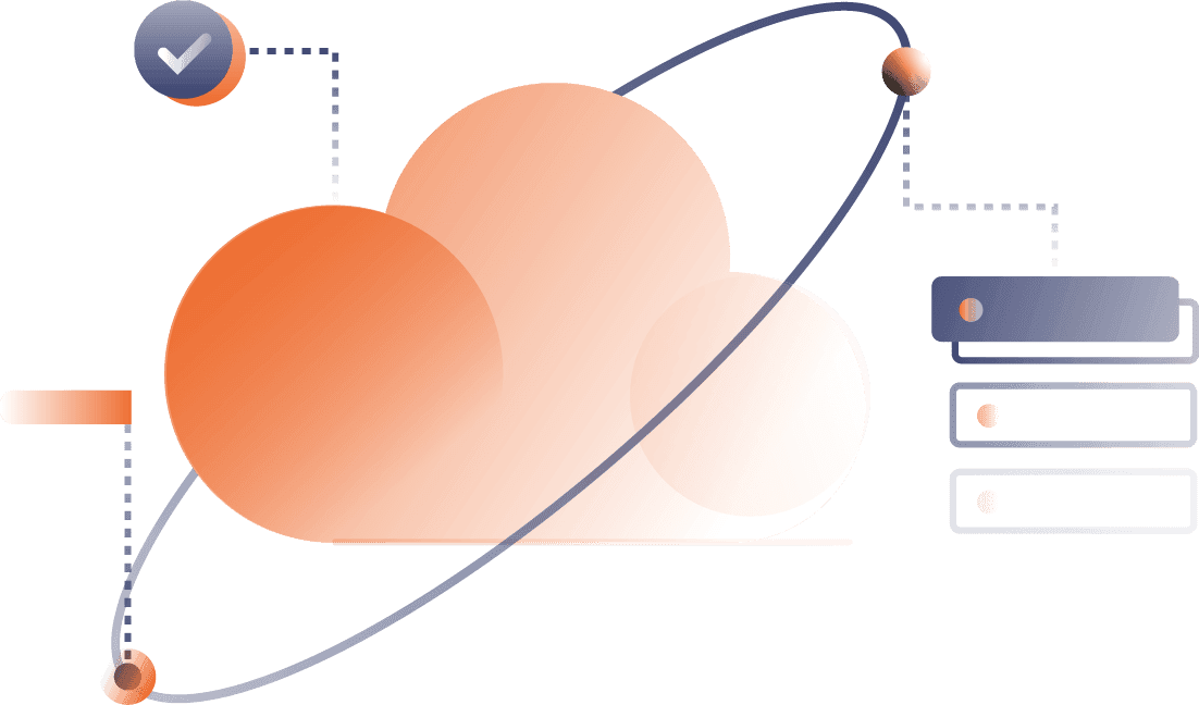 Minh hoạ hạ tầng Cloud và các máy chủ kết nối